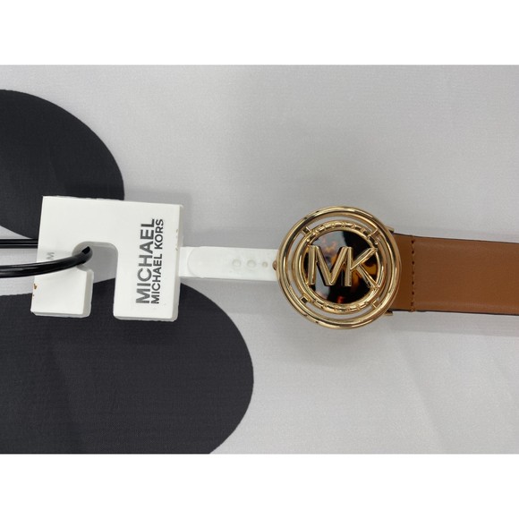 Michael Kors NWT Faux Tortoiseshell Buckle Leather Belt Luggage Brown Medium New main image 5
